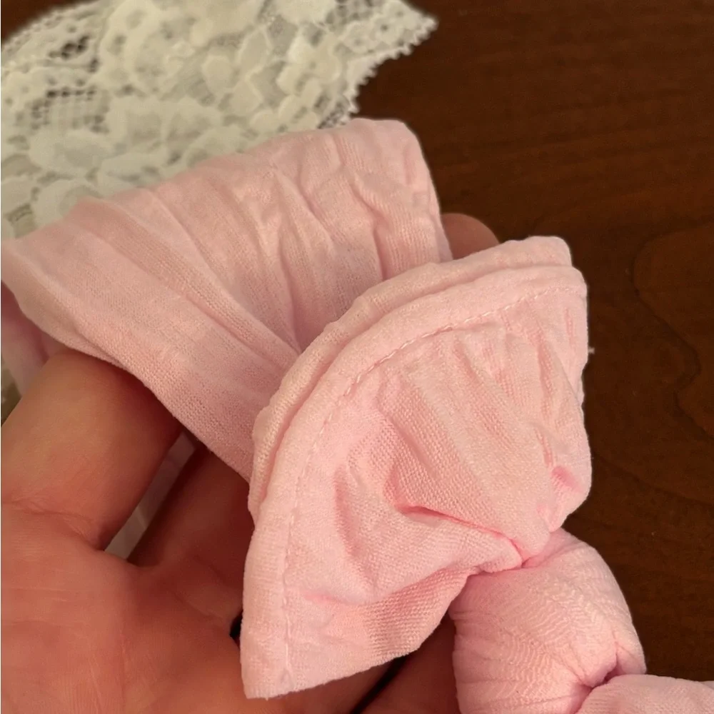 Baby Bling Lace & Chiffon Ruffle Flower Bow Wide Headband Wraps
